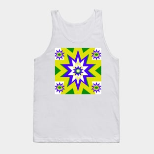 Star Graphic Yellow and Blue Tank Top